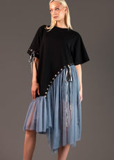 Asymmetrical Rivet Tulle Dress Dresses Kate Hewko 