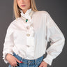 Avant Garde Embellished Dress Shirt Blouses Kate Hewko White One Size 