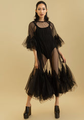 Avant Garde Tulle Overlay Dresses Kate Hewko One Size Black 