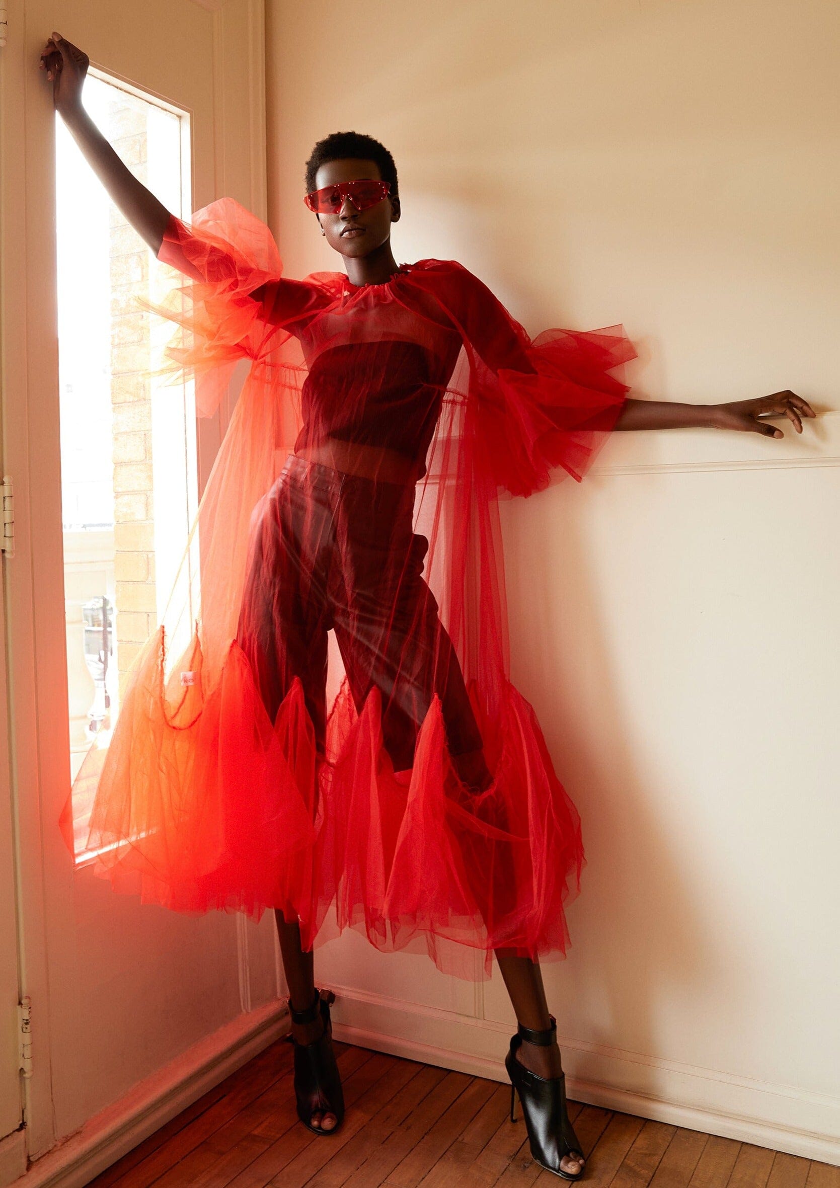 Avant Garde Tulle Overlay - Kate Hewko Red / One Size