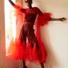 Avant Garde Tulle Overlay Dresses Kate Hewko One Size Red 