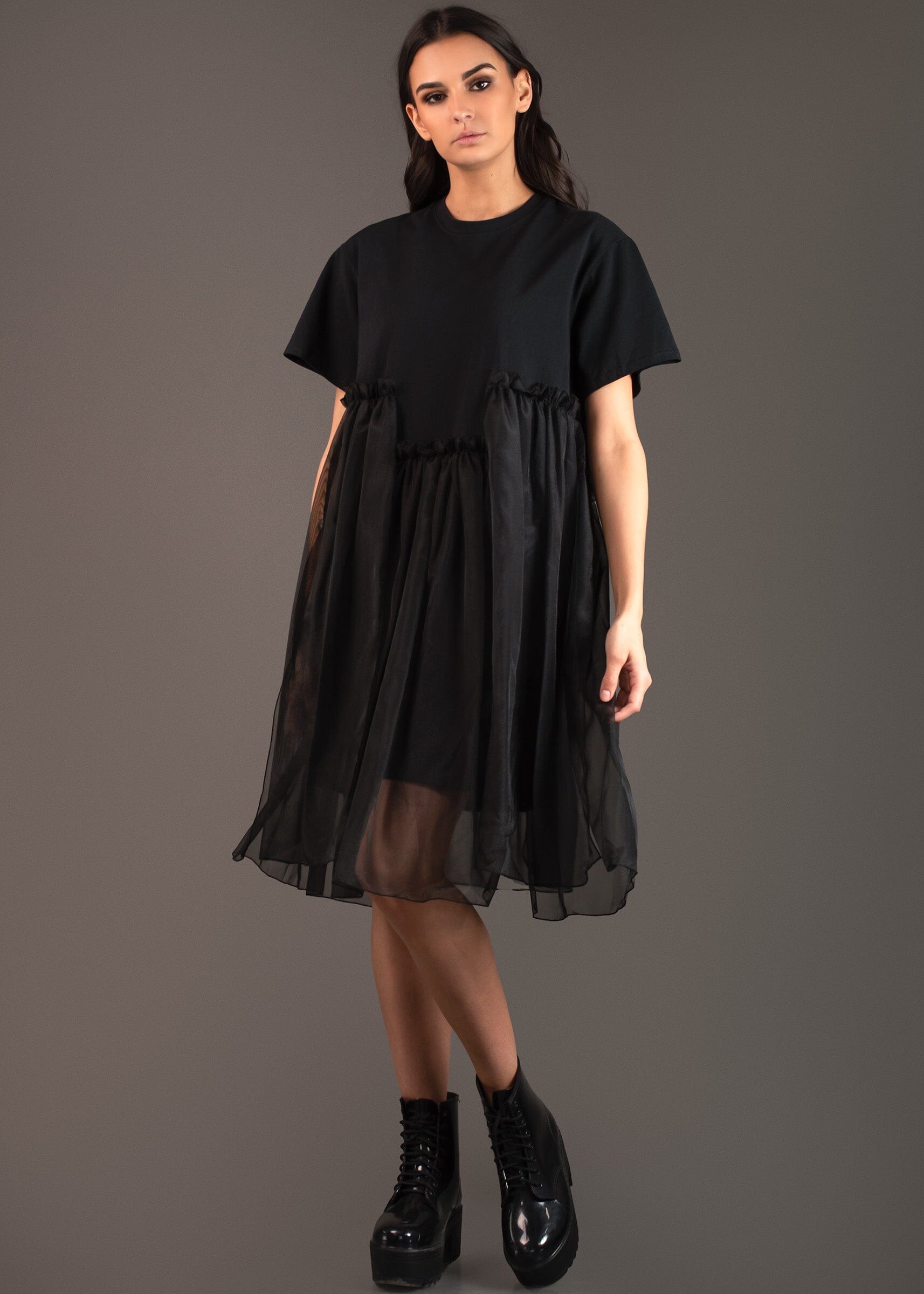 Baby Doll Tulle Tee Dress Dresses Kate Hewko Black One Size 