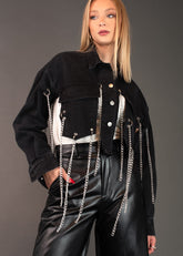Black Denim Chain Shrug Outerwear Kate Hewko 