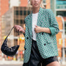 Checkered Double Breasted Blazer Blazers Kate Hewko Green S 