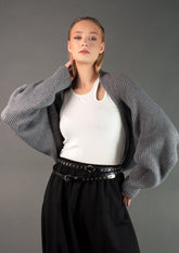 Chunky Knit Shrug Sweaters Kate Hewko One Size Grey 