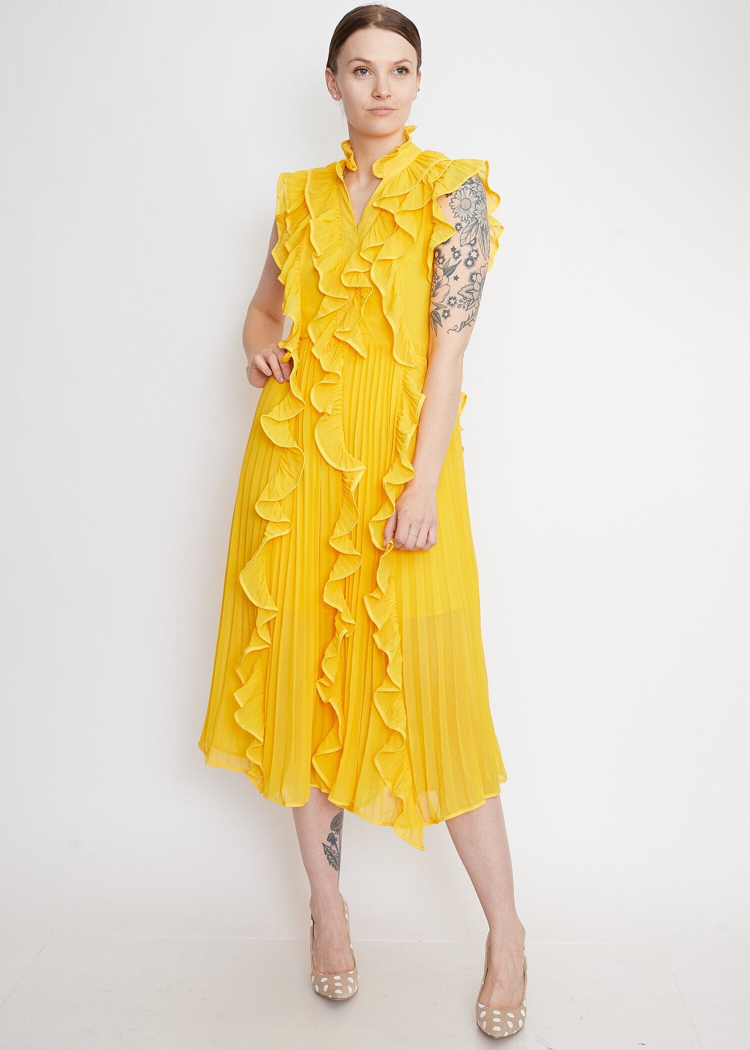 Collared Ruffle Dress Dresses Kate Hewko 