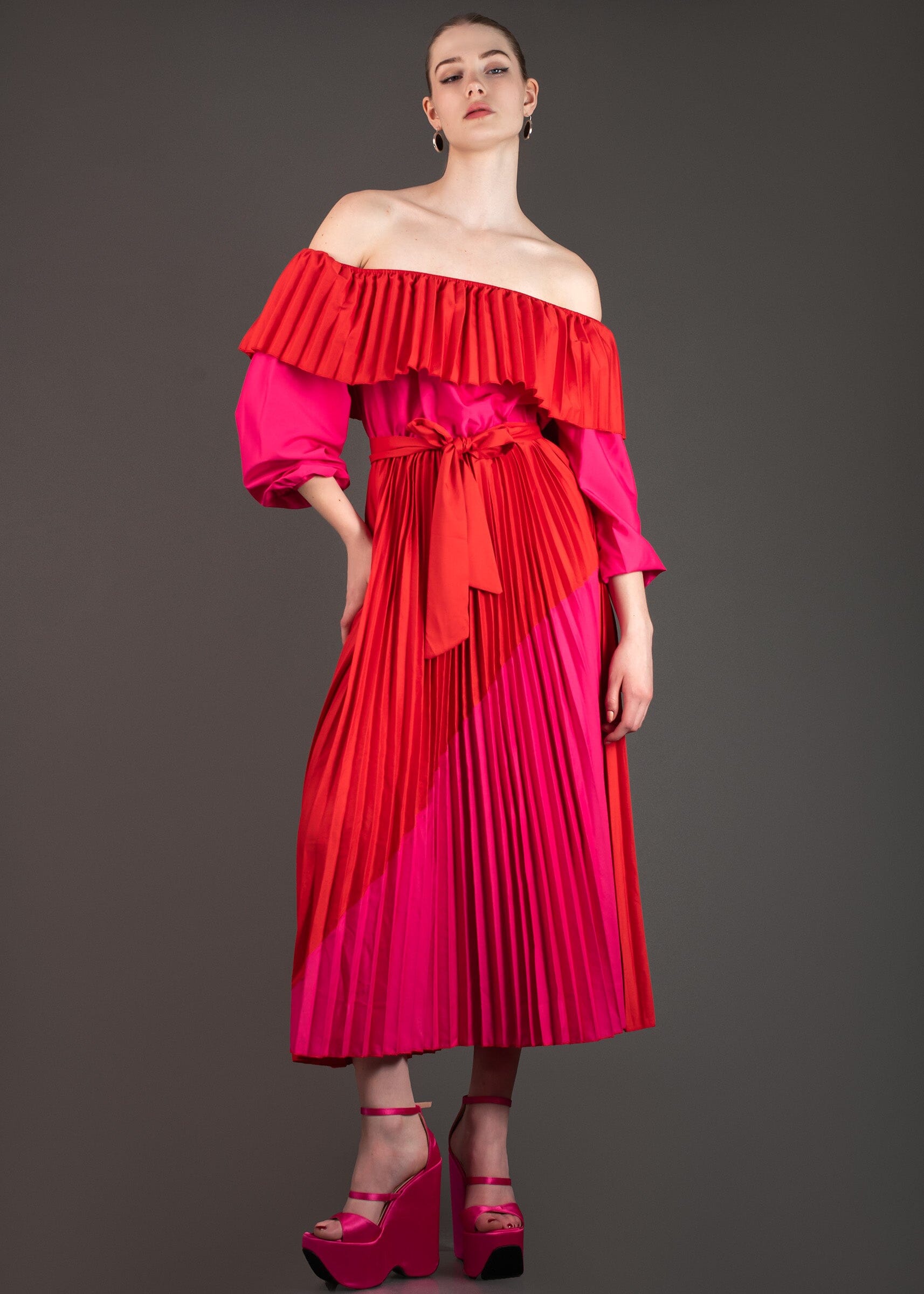 Color Block Off-The-Shoulder Dress Dresses Kate Hewko 
