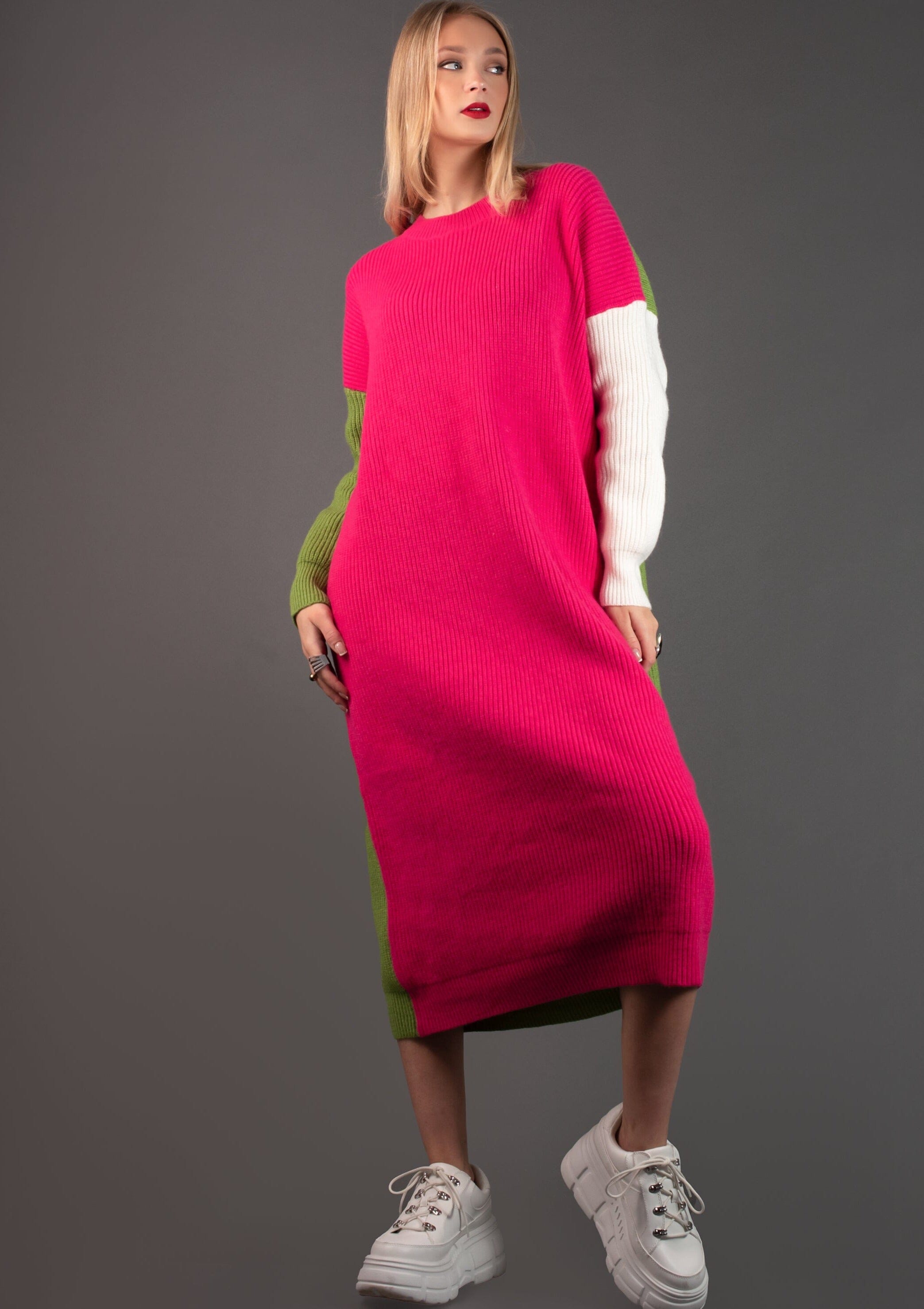 Color Block Sweater Dress Dresses Kate Hewko 