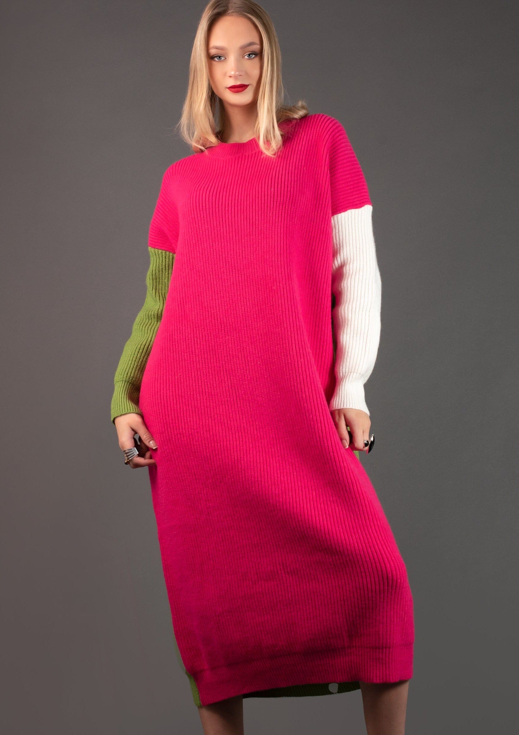 Color Block Sweater Dress Dresses Kate Hewko Multi One Size 