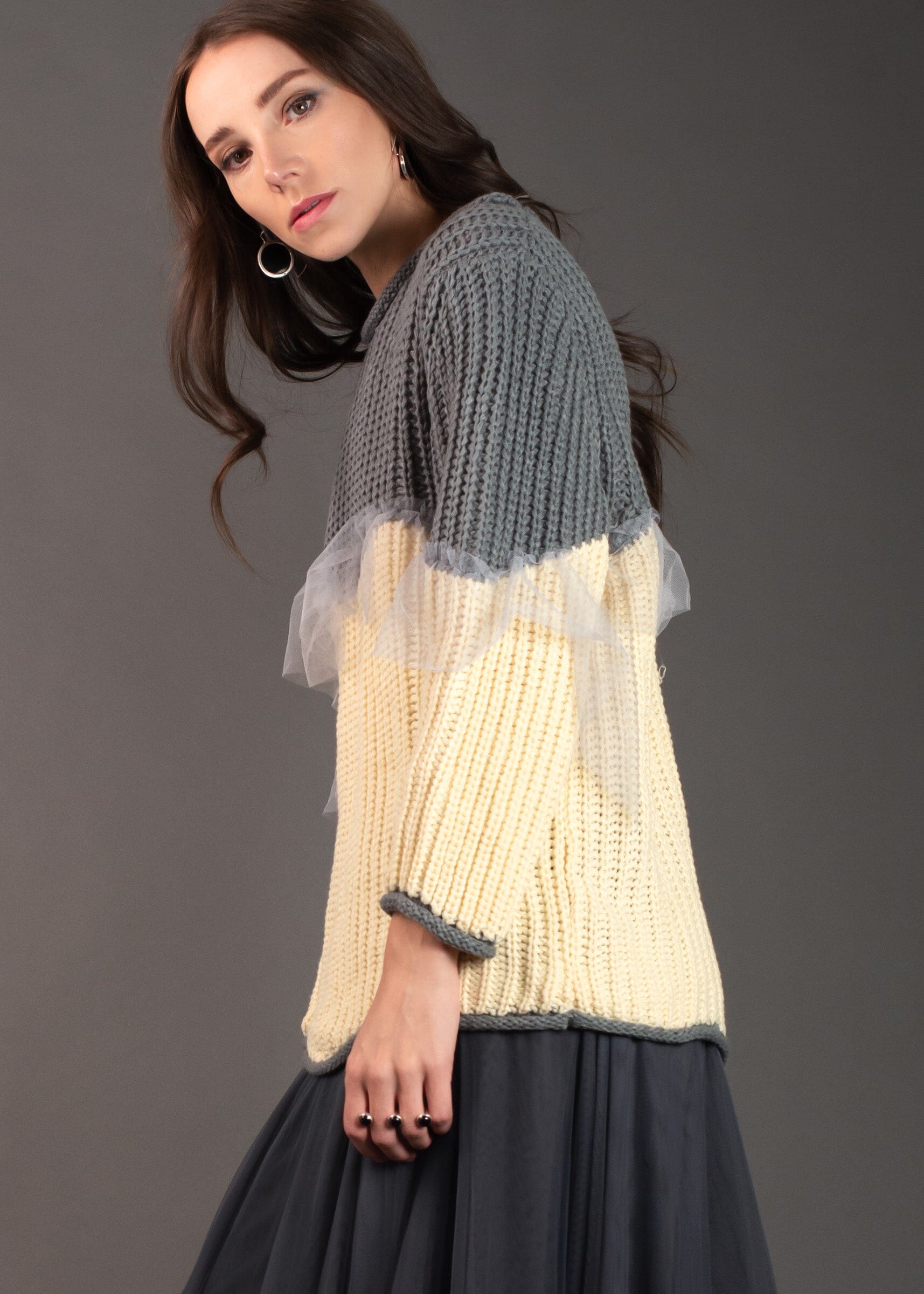 Color Block Tulle Sweater Sweaters Kate Hewko 