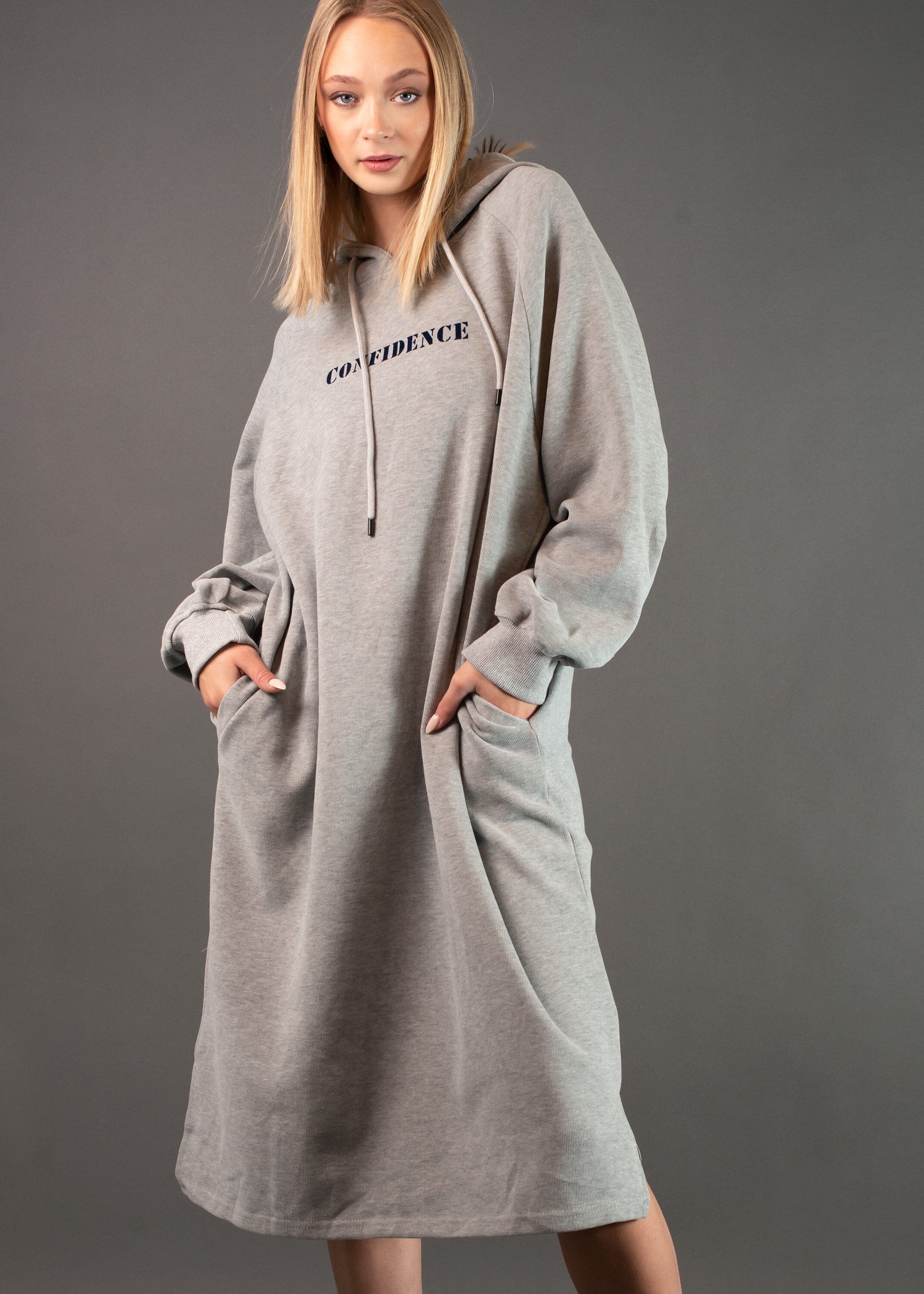 Confidence Sweatshirt Dress Dresses Kate Hewko One Size Grey 