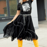 Contrast Trim Tulle Skirt Skirts Kate Hewko Black L 