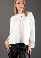 Cut Out Zip Top Tees Kate Hewko One Size White 