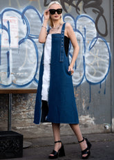 Denim Contrast Overall Dress Dresses Kate Hewko Light Denim One Size 