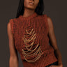 Distressed Draped Chain Sweater Vest Sweaters Kate Hewko 