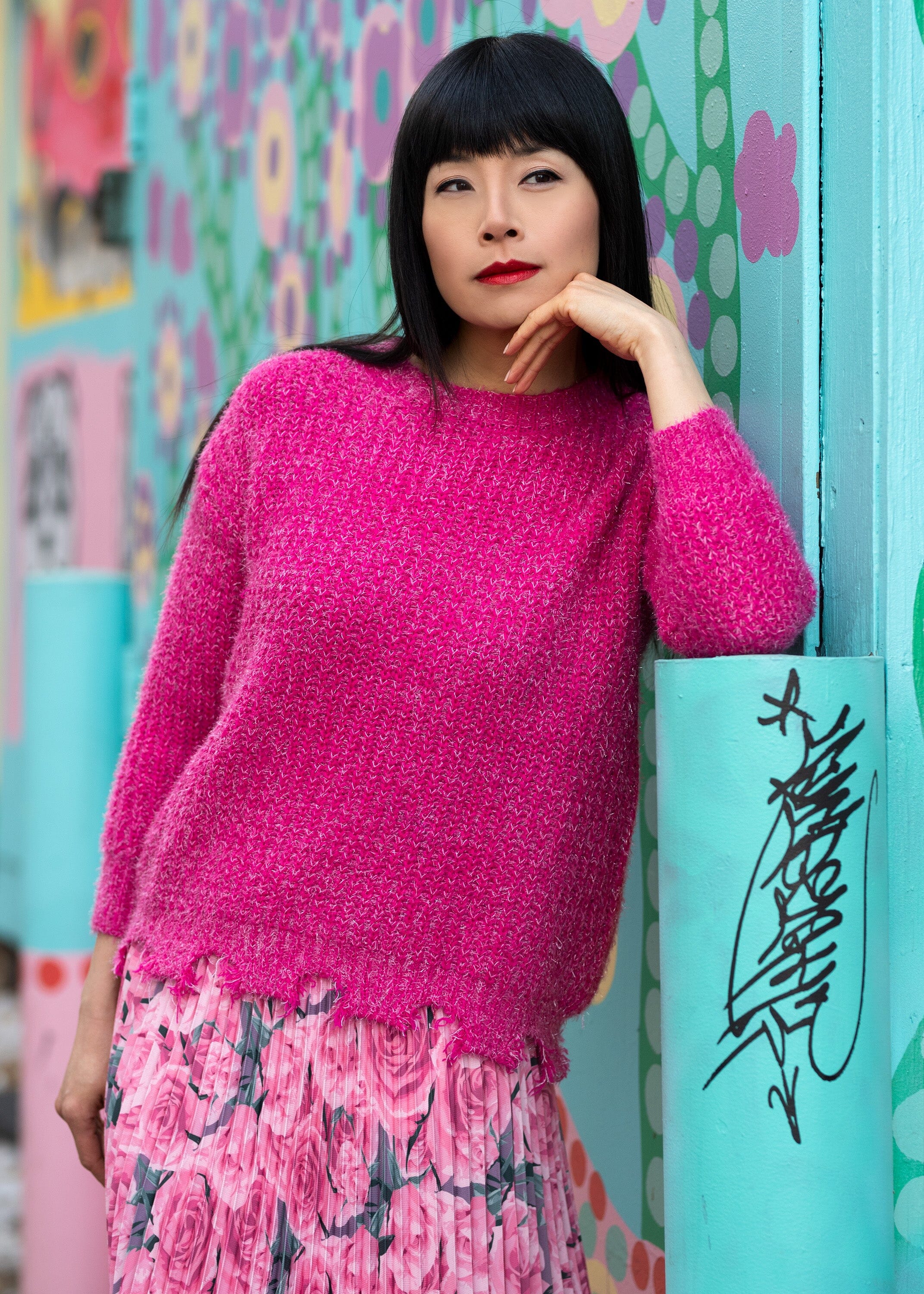Distressed Tinsel Knit Sweater Sweaters Kate Hewko 