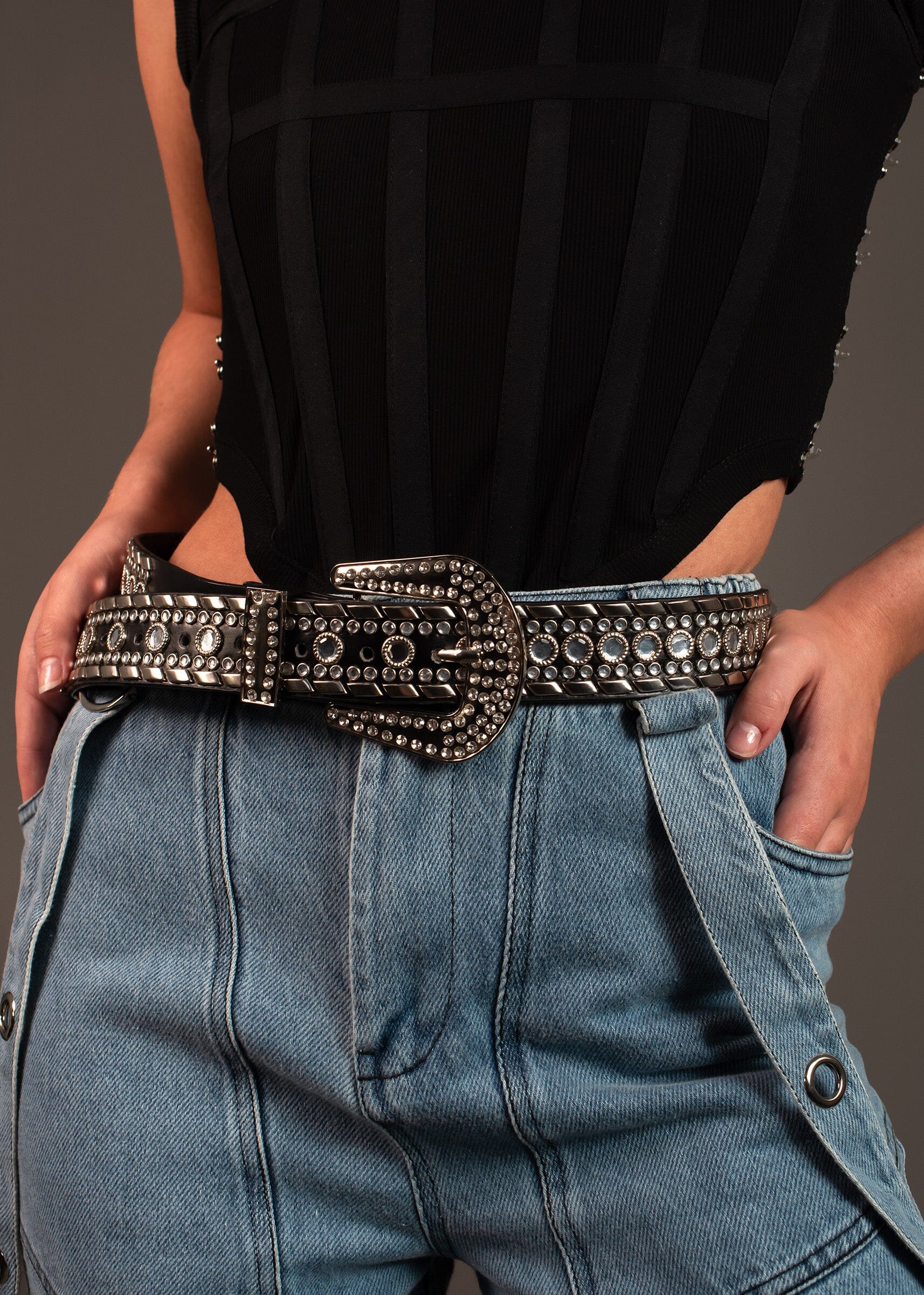 Embellished Buckle Belt Belts Kate Hewko Black S 