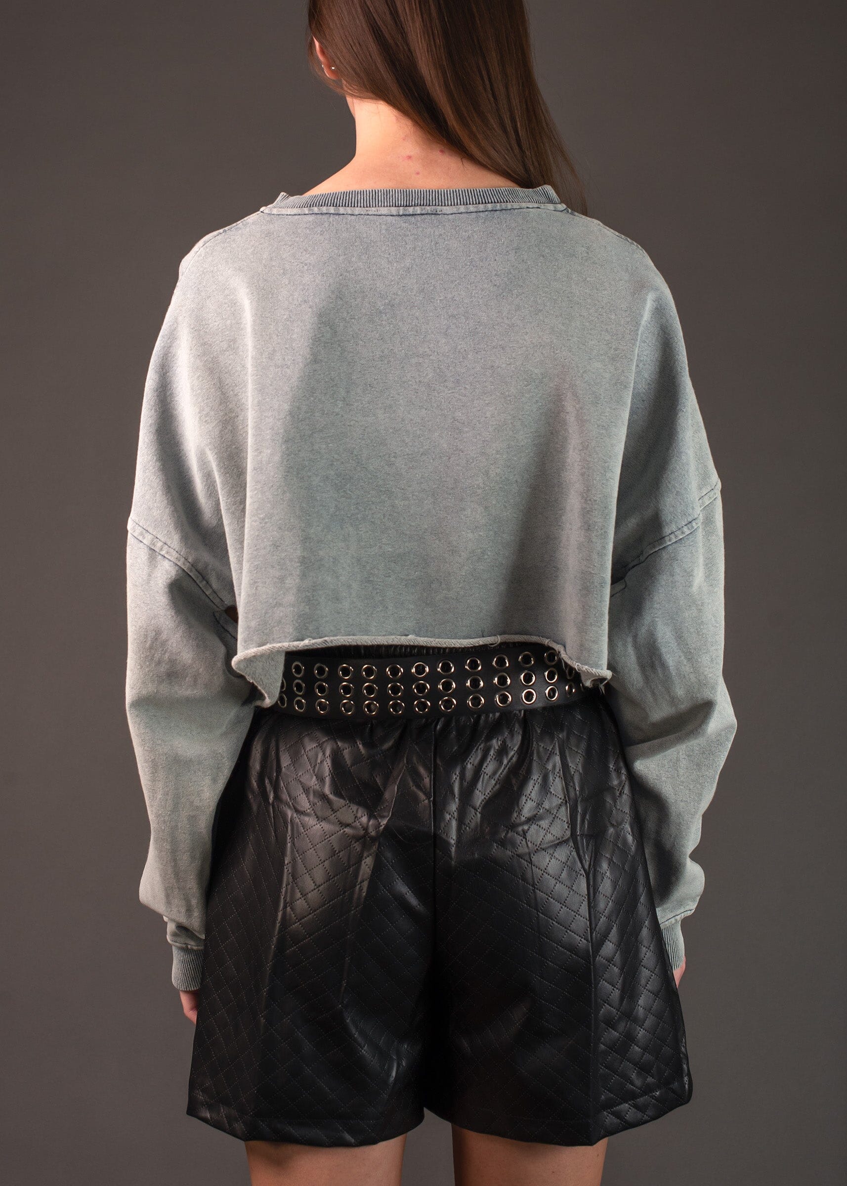 Faux Denim Sweatshirt Set Two Piece Sets Kate Hewko 