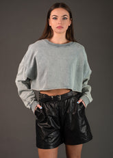 Faux Denim Sweatshirt Set Two Piece Sets Kate Hewko 