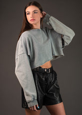 Faux Denim Sweatshirt Set Two Piece Sets Kate Hewko 