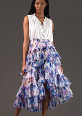 Floral Tiered Tulle Skirt Skirts Kate Hewko 