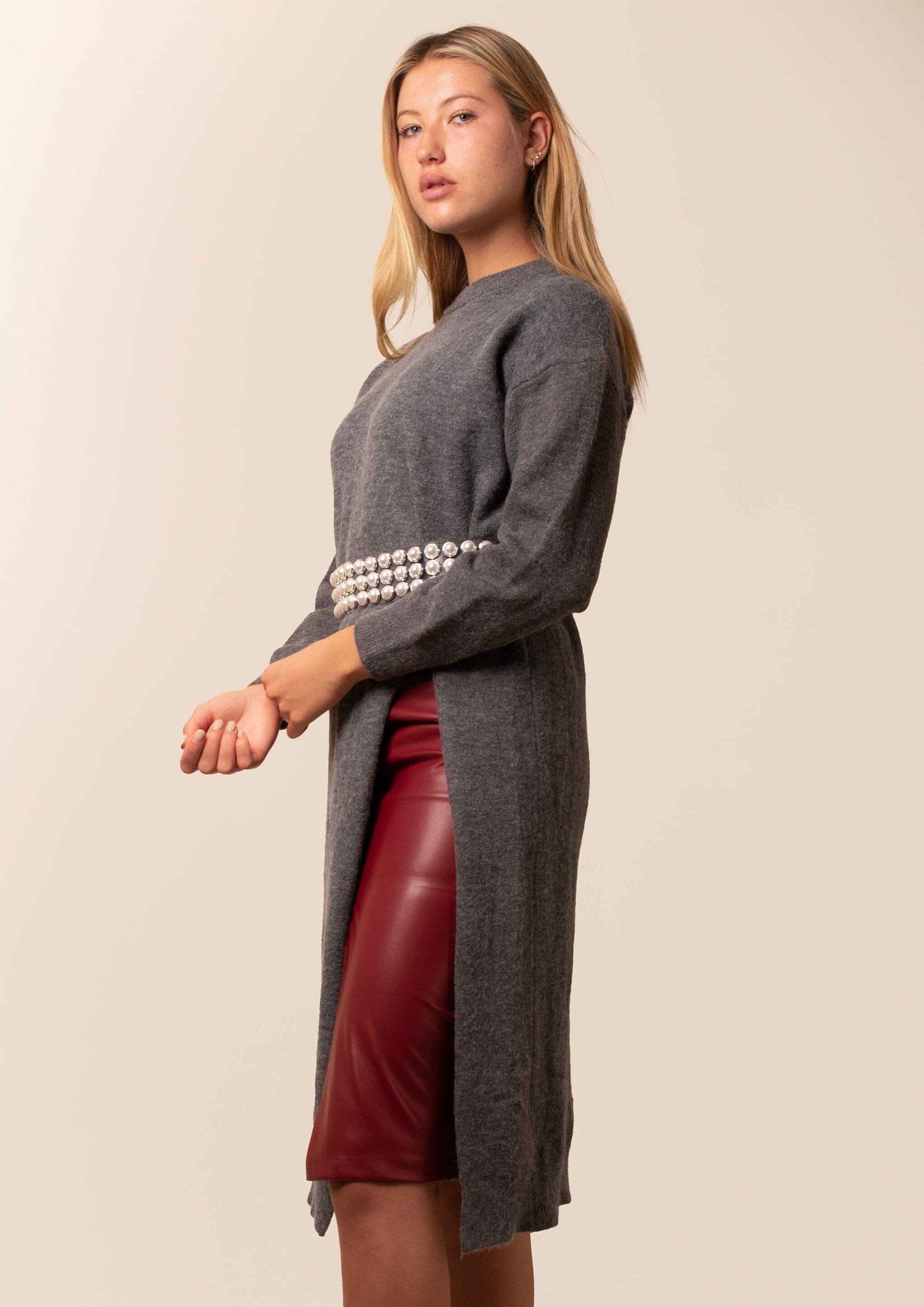 Front Split Long Sweater Sweaters Kate Hewko 