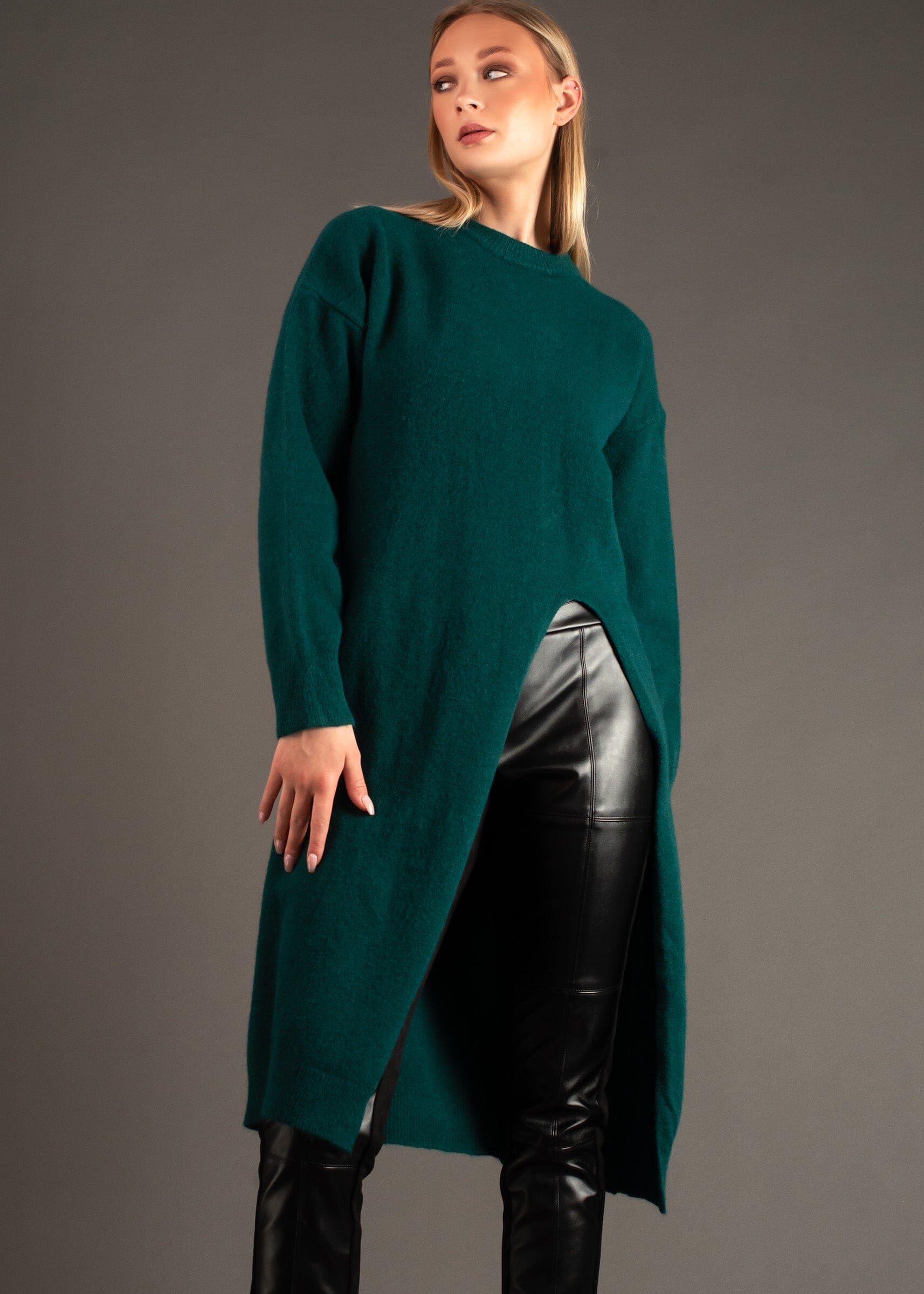 Front Split Long Sweater Sweaters Kate Hewko 