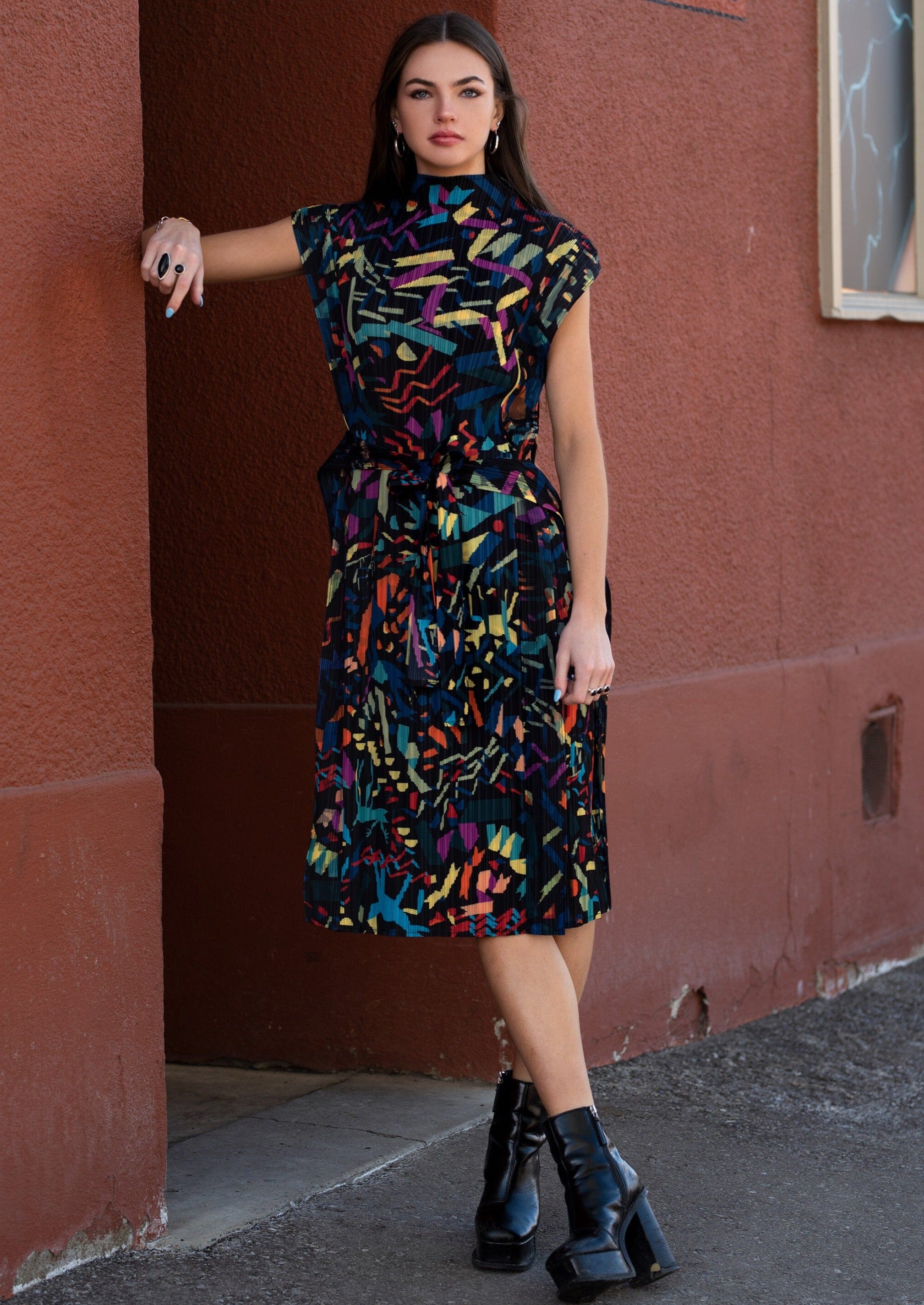 Geometric Belted Dress Dresses Kate Hewko Multi One Size 