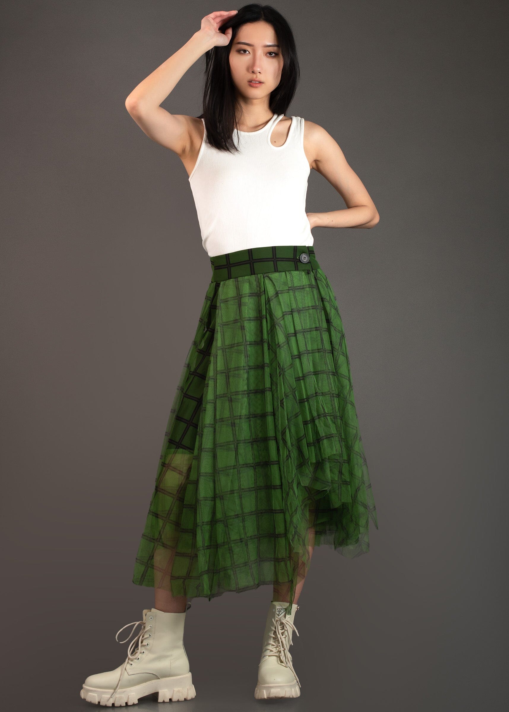 Green Plaid Tulle Skirt Skirts Kate Hewko 