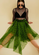 Green Plaid Tulle Skirt Skirts Kate Hewko XS 