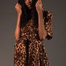 Hooded Leopard Jumpsuit Rompers Kate Hewko Brown One Size 