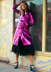 Hot Pink Metallic Trench Outerwear Kate Hewko 