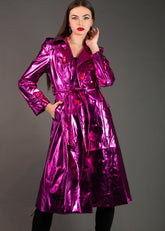 Hot Pink Metallic Trench Outerwear Kate Hewko 