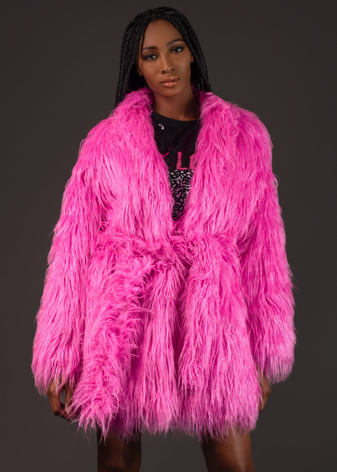 Hot Pink Mongolian Fur Coat Kate Hewko