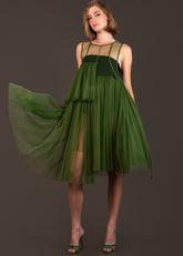 Layered Tulle Tank Overlay Dresses Kate Hewko Green One Size 