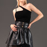 Leather + Tulle Mini Skirt Skirts Kate Hewko Black XXS 