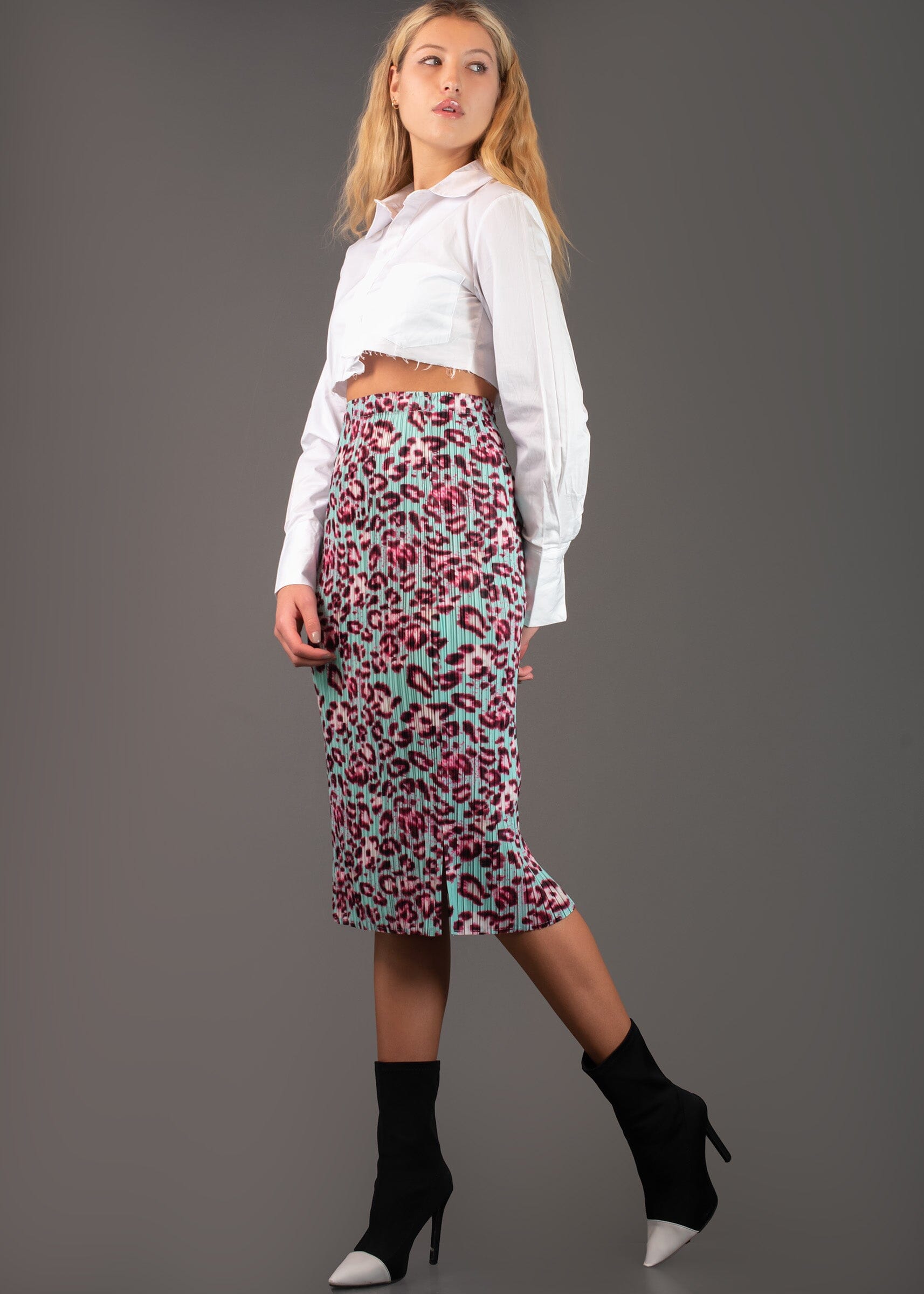Leopard Print Tube Skirt Skirts Kate Hewko One Size Seafoam 