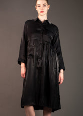Long Metallic Button Up Layering Pieces Kate Hewko Black One Size 