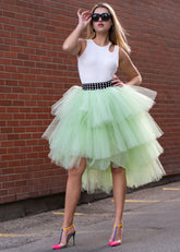Mini High Low Tiered Tulle Skirt Skirts Kate Hewko Mint 4 