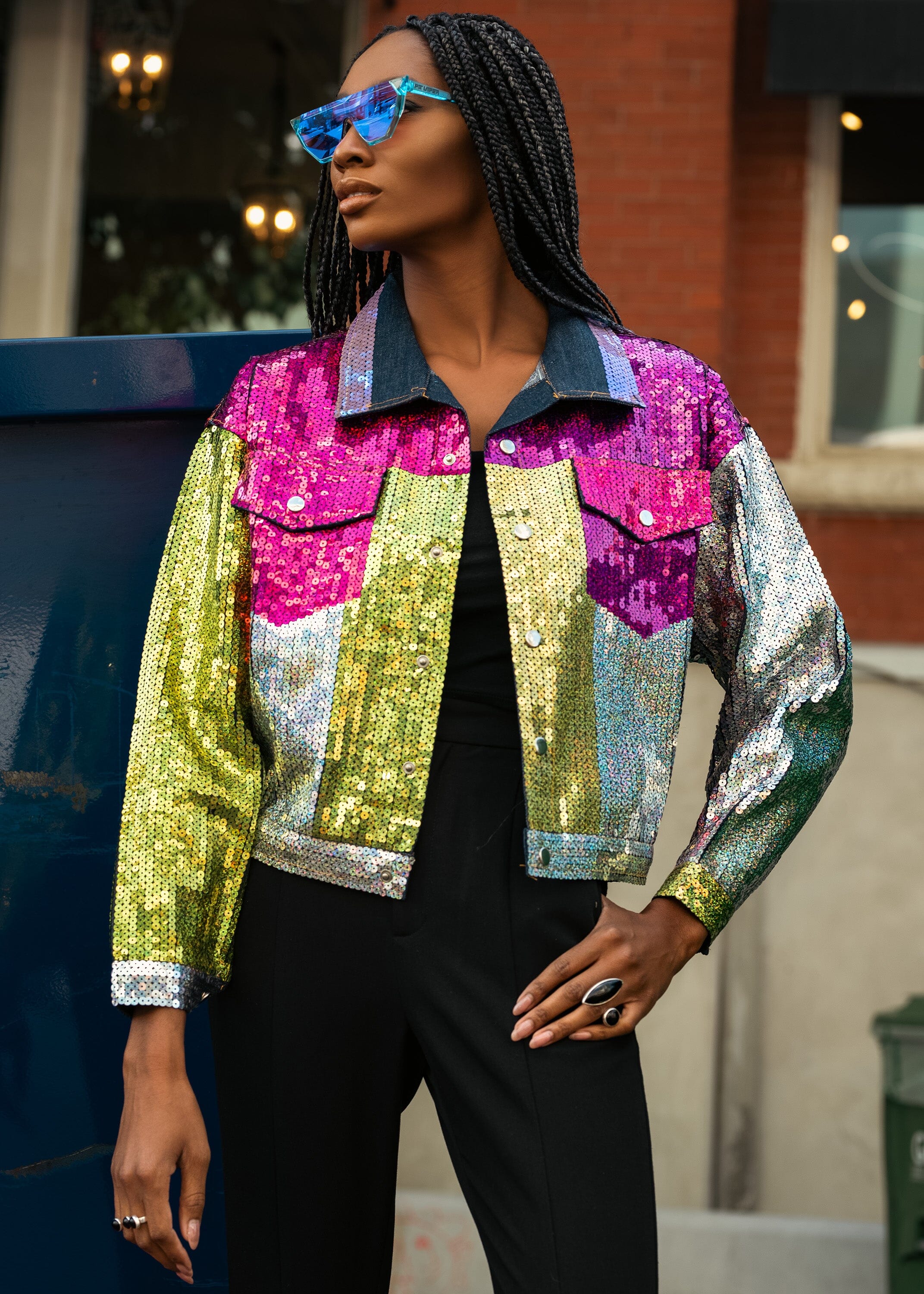 Louis Vuitton Women's Multicolour Tulle Denim Jacket For Sale at