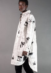 Newsprint Button Up Layering Piece Layering Pieces Kate Hewko 