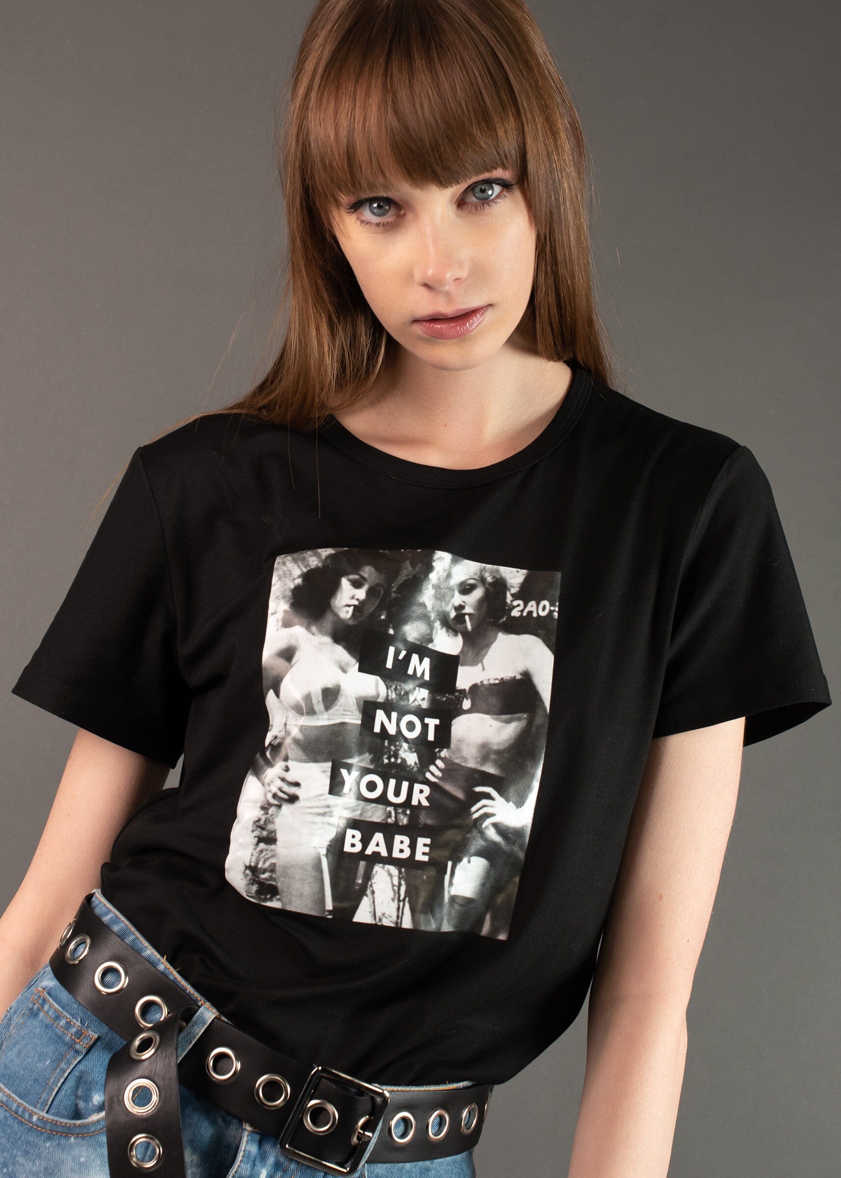 Not Your Babe Graphic Tee Tees Kate Hewko Black XS 
