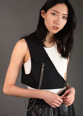 One Shoulder Chain Vest Layering Pieces Kate Hewko 