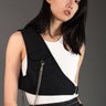 One Shoulder Chain Vest Layering Pieces Kate Hewko Black One Size 
