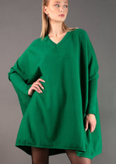 Oversized V neck Sweater Sweaters Kate Hewko One Size Green 