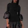 Peplum Knit Dress Dresses Kate Hewko Black S 