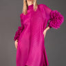 Petal Sleeve Mock Neck Dress Dresses Kate Hewko One Size Hot Pink 