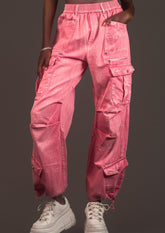 Pink Denim Cargo Pant Pants Kate Hewko 