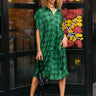 Plaid Cocoon Button Up Layering Pieces Kate Hewko Green One Size 