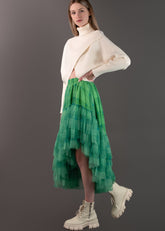 Plaid High Low Ruffle Tulle Skirt Skirts Kate Hewko 